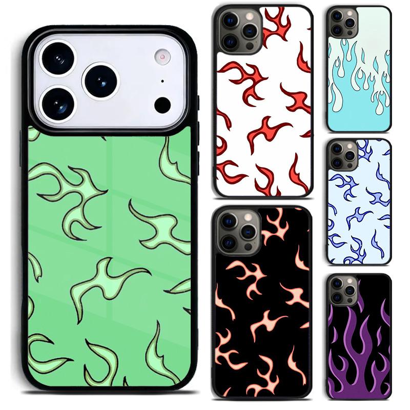 Cool Flame Colorful Pattern Phone Case For iPhone 17 16 15 14 13 12 11 Pro Max Plus 17Air Soft Silicone Cover