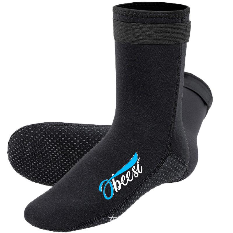 

OBEESI 3/5MM Thickened Non-slip Diving Socks for Surfing, Wading, Beach - Unisex Adult S [Size 36-38]