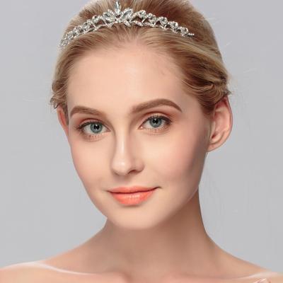 Neue Braut-Tiara, Kristall-Hochzeitsschmuck mit europäischer Prinzessinnenkrone, Strass-Hochzeitsaccessoires, Kopfschmuck