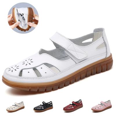 Sandalen Sommer Atmungsaktive Leder Hausschuhe Damen Mode Rutschfest Lässige Römerschuhe Damen Sandalen im Angebot Off White Schuhe
