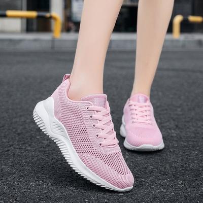 Zapatillas Deportivas Casuales de Malla Transpirable para Correr, Nuevas de Otoño, Color Negro, Amortiguadoras, que Aumentan la Altura, Antideslizantes, con Cordones, para Mujer