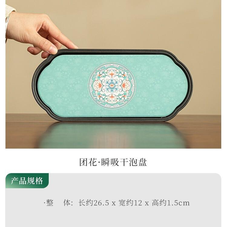 

Chinese Style Regiment Flower Tea Tray Cake Rack Coffee Storage Board Decorative Tray Dishes For Serving For Tea Supplies Craft
