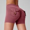 Pantaloncini da Yoga da Donna Asciugatura Rapida Peach Butt con Tasche Cargo