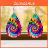 Pattern Fashion Colored Water Droplet Shaped Women Acrylic Earrings For Daily