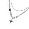 Double Layer Lucky Star Necklace For Men Hip Hop Jewelry Urban Streetwear Style Unisex Couple Chain Alloy Design