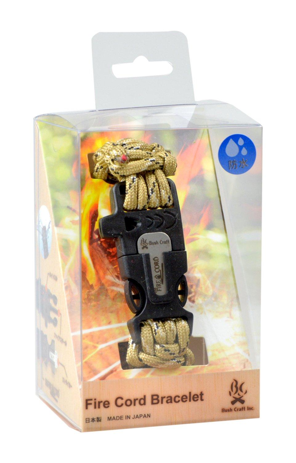 

Bush Craft Fire Cord Bracelet (Includes Fire Starter String and Small Metal Matches) 02-03-550f-0013 Desert Storm Camo, Large