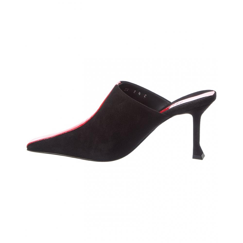 Salvatore Ferragamo Ferragamo Sophye Suede   Patent Mule Black