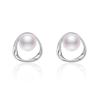 High-End Retro Pearl Circle Stud Earrings for Women - Light Luxury French Design, Perfect for Autumn and Winter