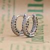 S925 Sterling Silver Hollow Heart Stud Earrings with Zircon for Women
