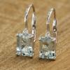 Elegante quadratische hellblaue synthetische Zirkon-Hängeohrringe für Damen, Hochzeitsbankett, baumelnde Ohrringe, Schmuckzubehör, Geschenke