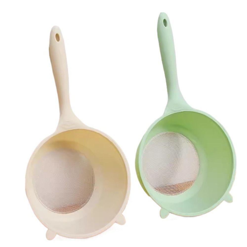 New Large Capacity Rice Drainer Strainer Plastic Reusable Kitchen Fine-mesh Sieve Long Handle Rice Washing Basin