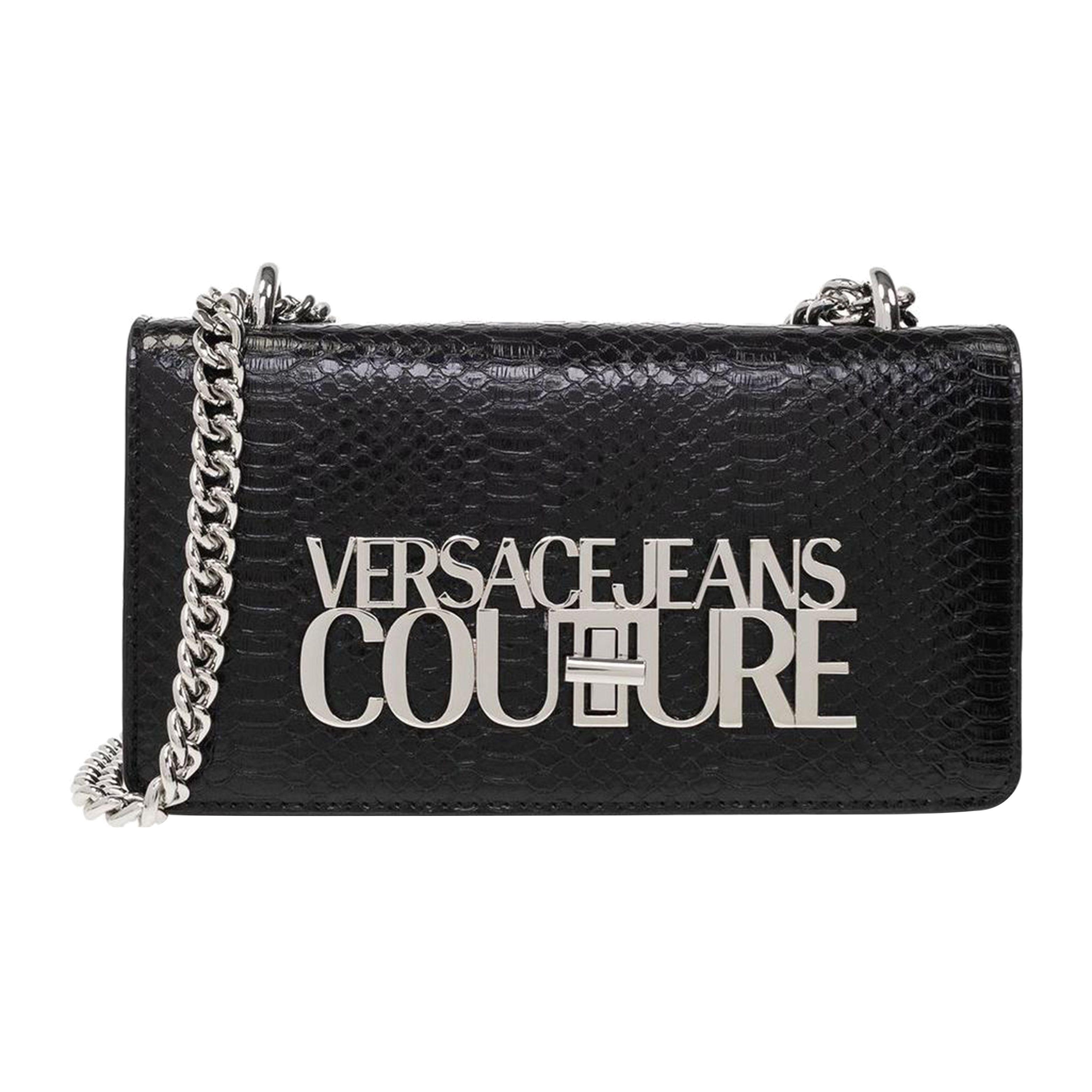 Versace Jeans Couture Verstelbare Schouderband Logo Crossbody Tas Dames tassen Zwart 75VA4BL1ZS816899 Basic Set (Bag+Dust Bag)
