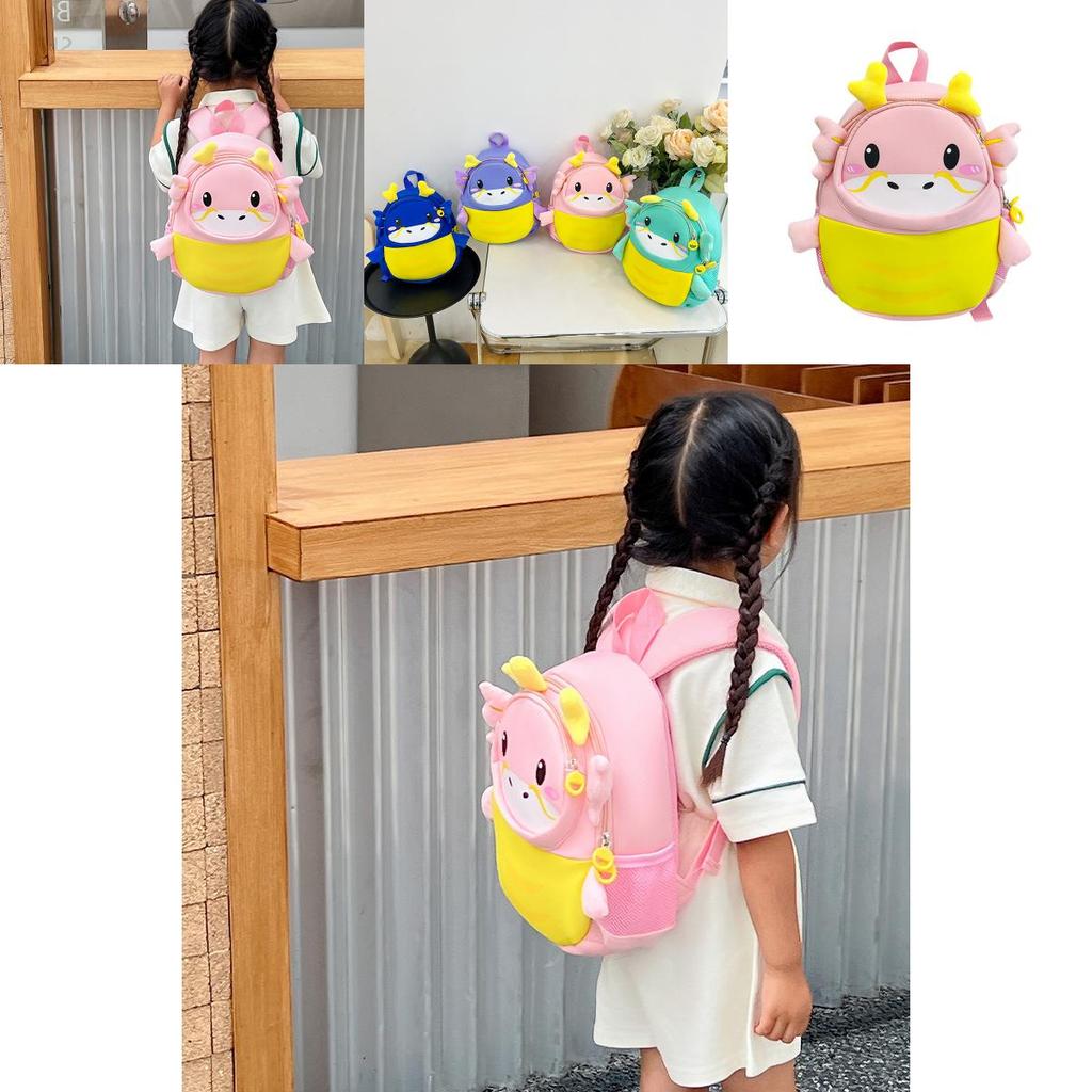 Adorable Unisex Oxford Cloth Kids Backpack With Animal Cartoon Design For School