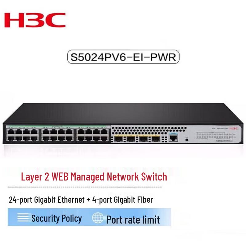 

H3C S5024PV6-EI-PWR 24-Port Gigabit Managed PoE Switch