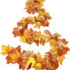 2Pcs Artificial Leaves Vine Hanging Plant for Thanksgiving Decoration, Artificial Vine Autumn Festival Decoration