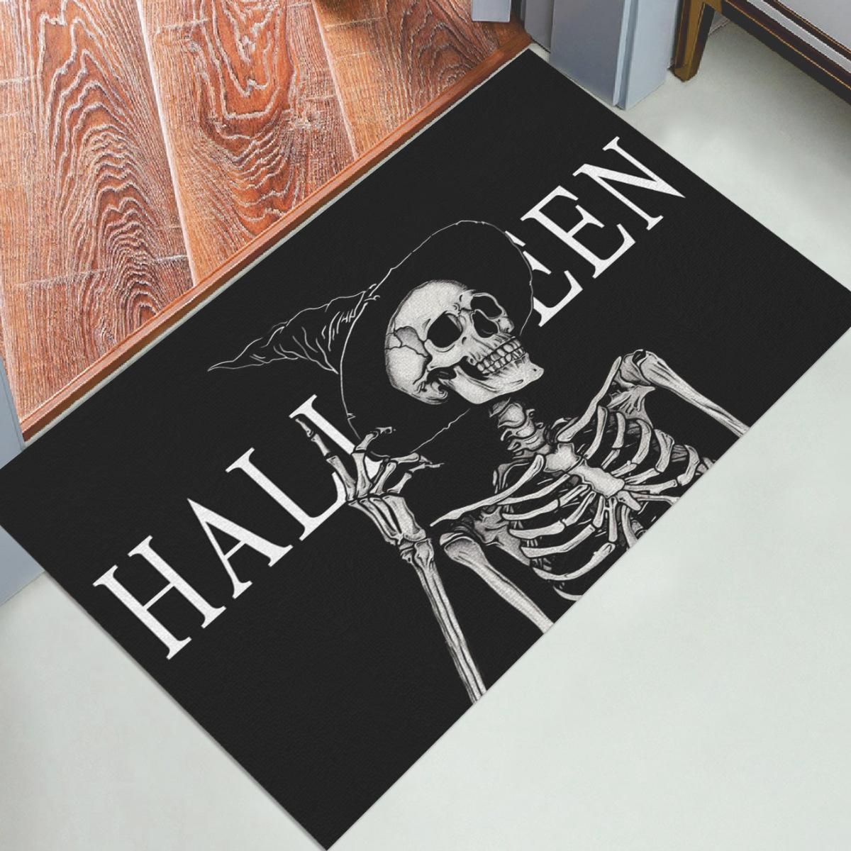

Halloween Floor Mats Skull Diatomaceous Earth Carpet Home Bathroom Floor Mats Undead Style Non-Slip Mats 40x60cm