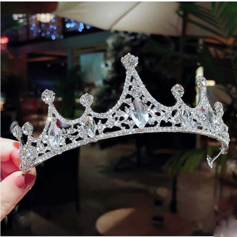 Children'S Crown Girl Crystal Crown Headgear Korean Fairy Princess Style Temperament Dress Accessories Crown Hair Accessories