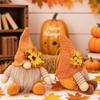 1Pair Fall Season Harvest Celebration Gnomes Figures Handmade Festival Dwarf Decoration for Office and Home Couple Gift