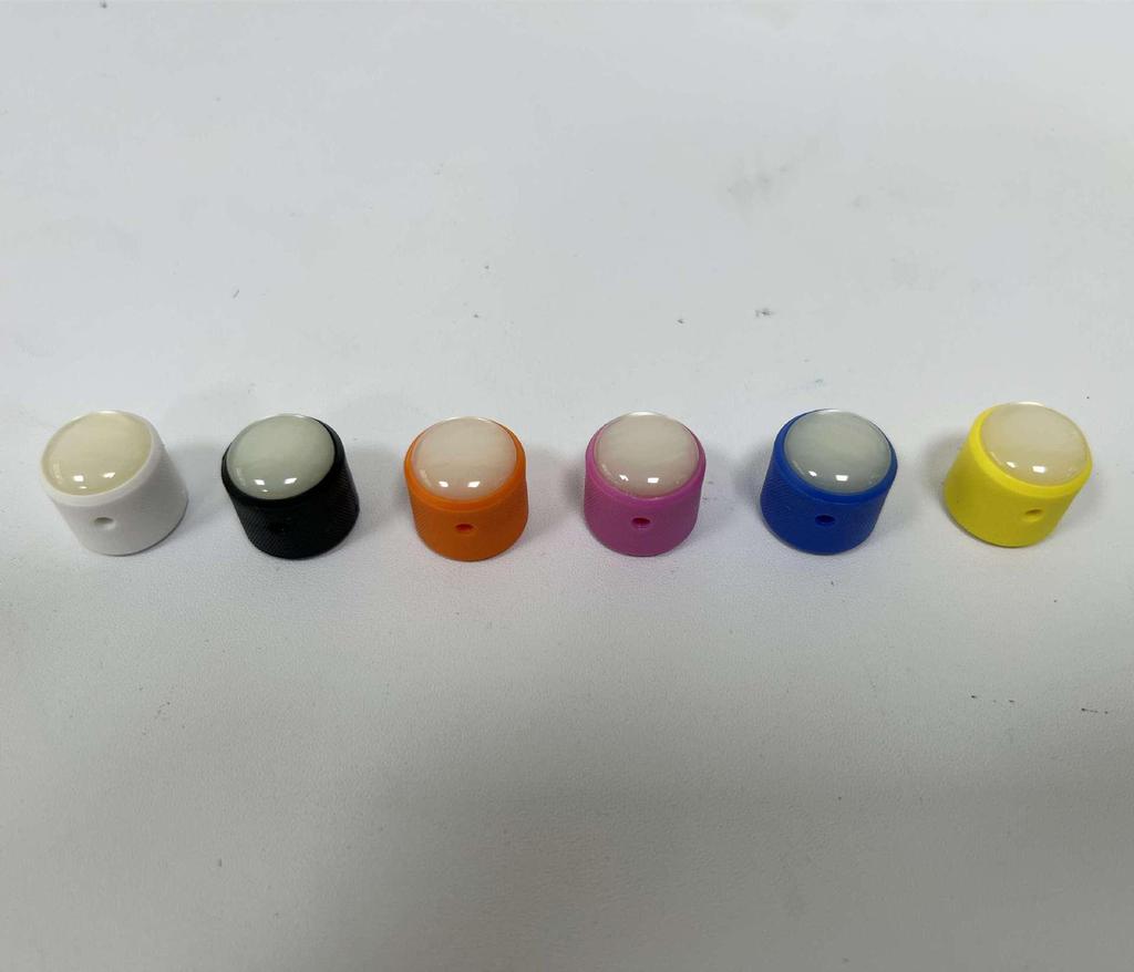 Plastic Volume Knobs for Electric and Bass Guitars: Inlaid Design with Switch Cap