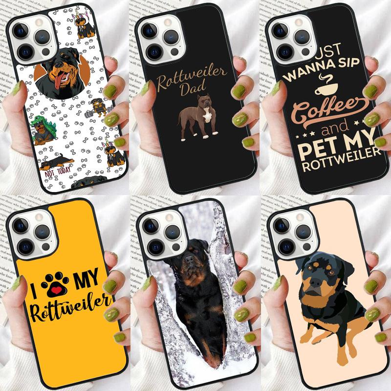 Cute Rottweiler Dog phone Case Cover For iPhone 17 Air 16 15 14 Plus For apple 16 11 12 13 Pro Ma coque