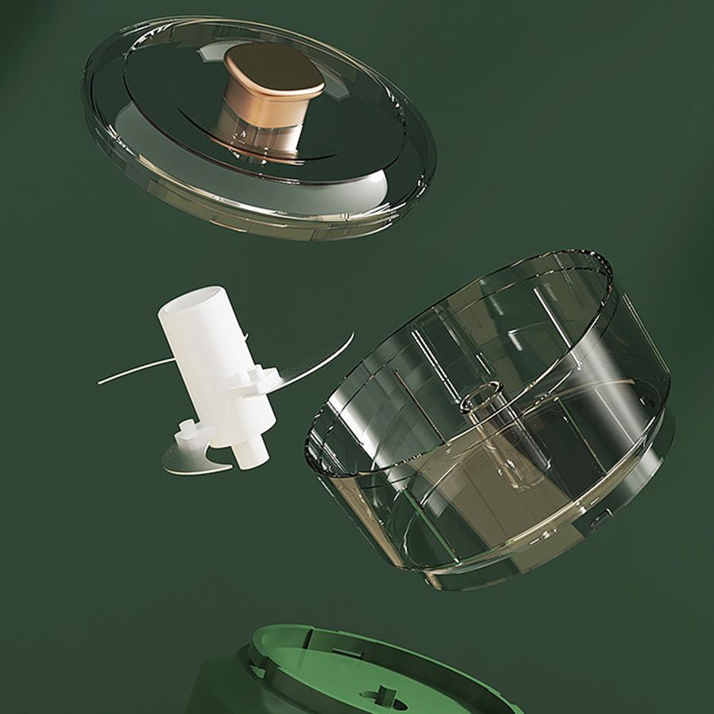 350ml Elektrischer Knoblauchhacker, USB-Aufladung Fleischwolf für Küche, Haushalt Multifunktionale Lebensmittelpürierer Mixer für Gemüse