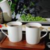 Pair of 2 or 4 White Porcelain Stylish Easy To Microwave and Dishwasher Simple Reinforced Commercial Porcelain Cups Mugs, Cylindrical, (450ml), Hold,