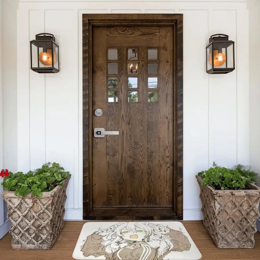 Hololive Kawaii Virtual Idol Non-Slip Carpet Shishiro Botan Angry Doormat Bedroom Kitchen Mat Welcome Decoration Rug