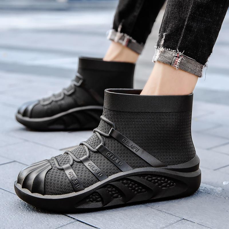 Men's rain shoes short tube fashionable and comfortable outer wear rubber shoes waterproof, non-slip and wear-resistant low rain boots in rainy days