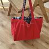 Reversible Red & White Gingham Tote Bag for Women Large Capacity, Lightweight, with Fixed Shoulder Straps, Perfect for Everyday Use, Shopping,Handbag