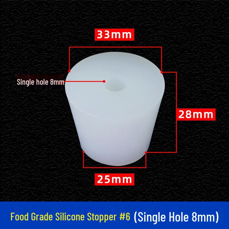 Hole-Punched Food Grade Silicone Stopper for Test Tubes, Bottles, and Water Pipes.