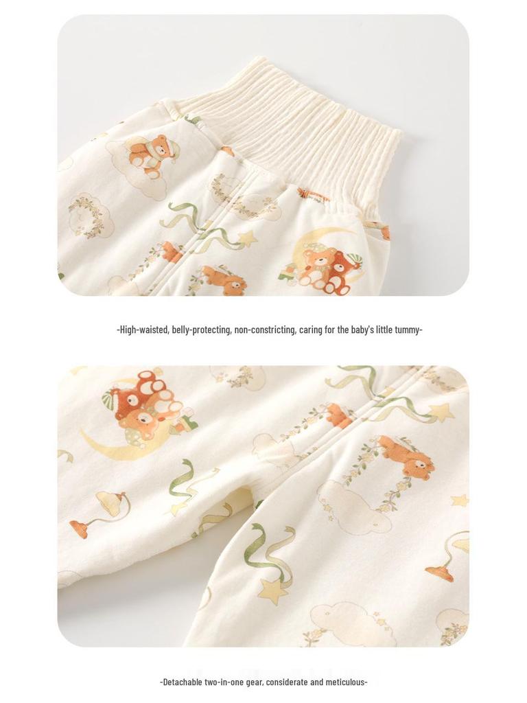 High-Waisted Baby Winter Clothing Set - Padded Two-Piece Cotton Underwear for Autumn/Winter
