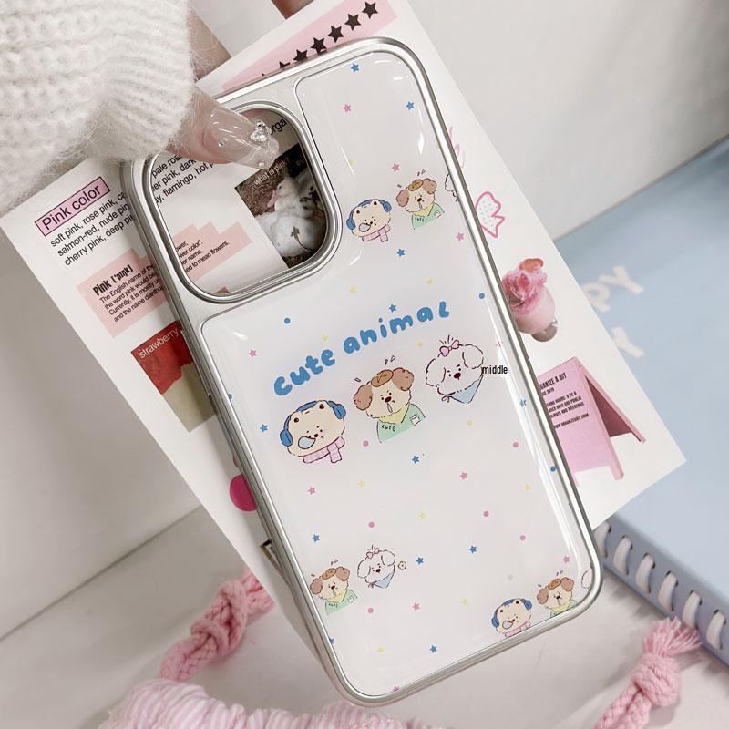 Zhitai Electroplated Silver Edge Drip Glue Case for iPhone 16/15/14 Pro Max/15 Plus