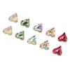 10Pcs Glass Rhinestone Bulk Twisted Heart Nail Jewels Crystal Charms Art Decorations Crafts Supplies Gold Bottom
