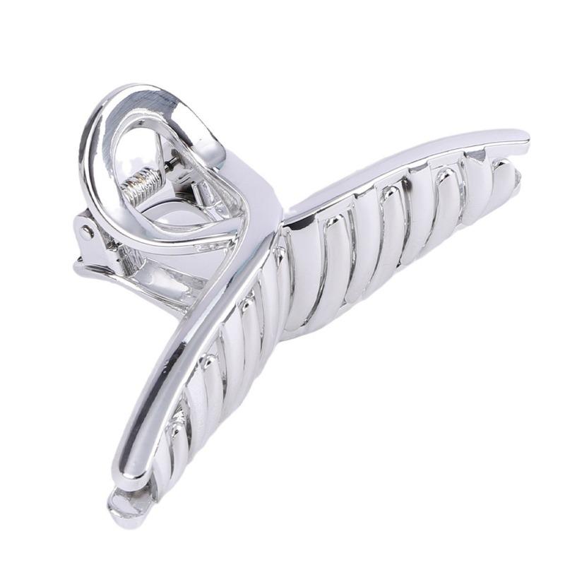 Зажим для волос новый стиль имитация металла с покрытием зажим-краб серебристый большой зажим-краб высококачественные аксессуары легкой роскоши аксессуары для волос