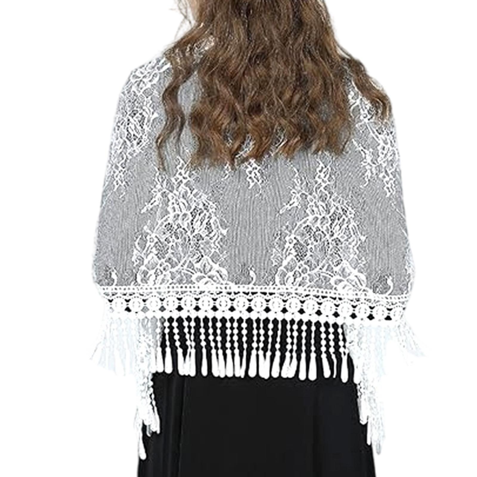 

Wedding Pray Scarf Mantilla Veil Floral Shawl Lace Trim for Ladies Mother Wedding Party Headwear Mantilla