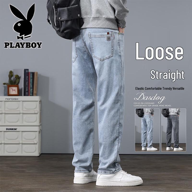 Playboy Men s Loose Straight Retro Casual Jeans 29