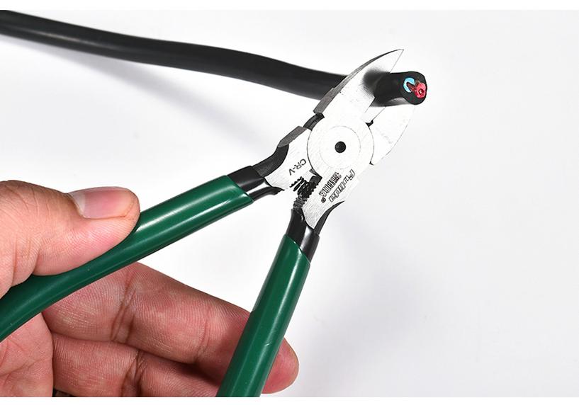 6-Inch Industrial Diagonal Cutting Pliers for Electronics and Models - Offset Jaw Design