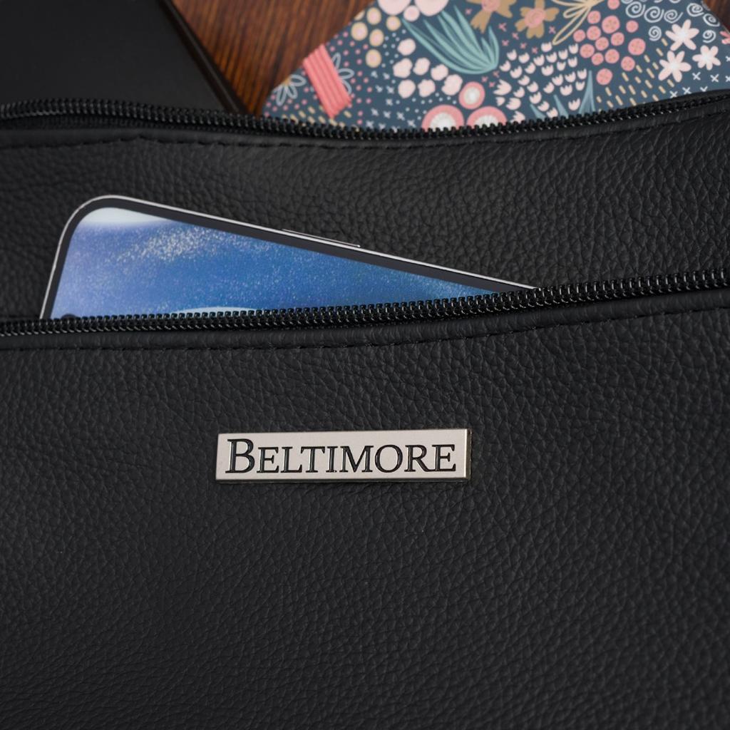 Skórzana Damska Torba listonoszka elegancka czarna Beltimore L40