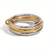 Stackable Rings for Women Interlocked Multi Ring Set Dainty Pave CZ Two-toned Mixed Metals Stacking Jewelry