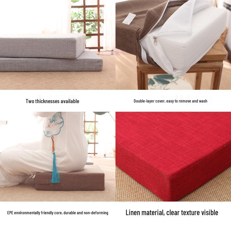 Washable Thickened Four Seasons Japanese Tatami Square Seat Cushion for Floor and Coffee Table.