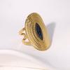 Anelli Metallo Acciaio Inossidabile Larghi Apribili per Donne Uomini Vintage Colore Oro Drip Oil Geometrici Regolabili Anello Dito Gioielli 2024