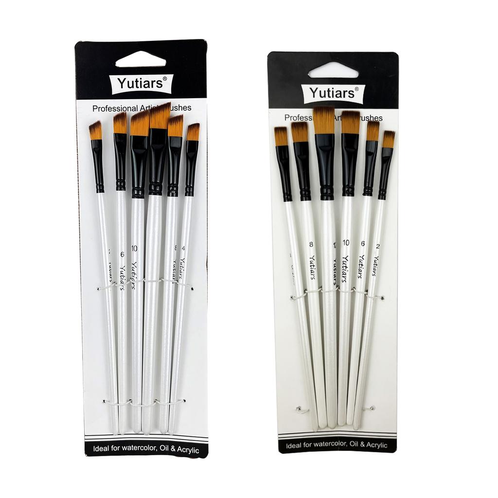 12 Pcs/set DIY Oil Acrylic Painting Art Paint Brushes Supplies Nylon Hair Wooden Handle Watercolor Paint Brush Pen Set Learning