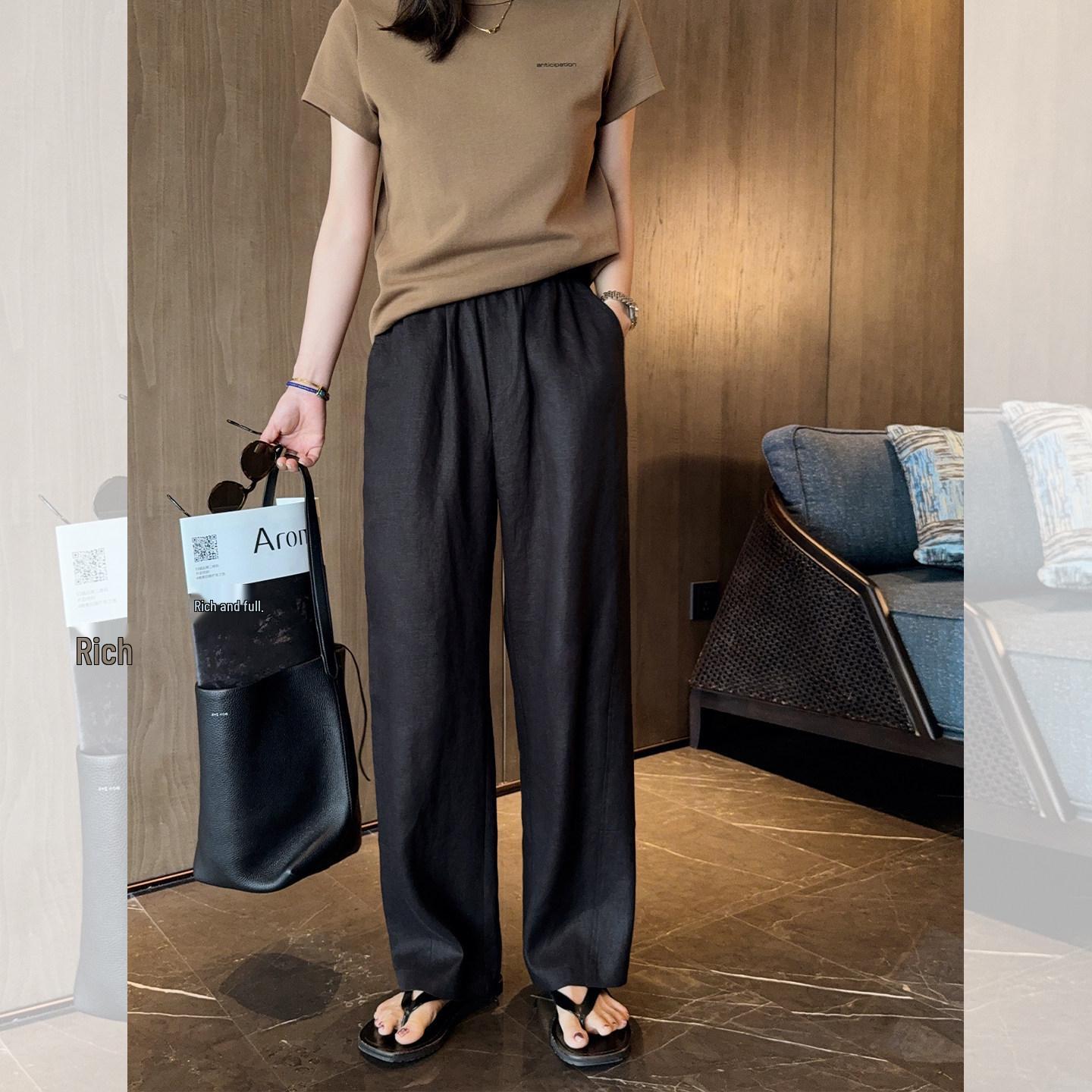 

High-Waisted Casual Pants: Natural Style & Slimming Effect Large