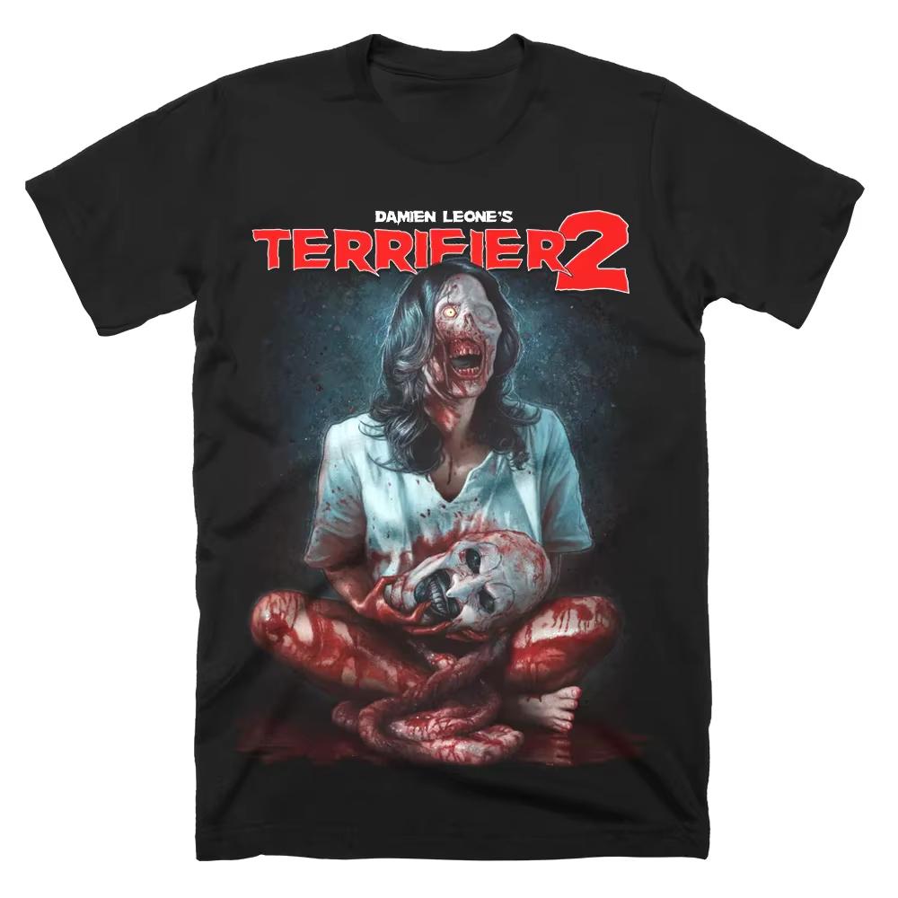 Terrifier Art the Clown T-shirt Vintage Gewassen Katoen Tee Unisex Korte Mouw Ronde Hals Slasher Horror Cultfilm Streetwear Top Cadeau 2026 Hete Verkoop