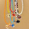 Y2K Resin Goldfish Pendant Necklace for Women Fashion Egirl Beaded Clavicle Chain Fashion Jewelry Valentines Day Gifts