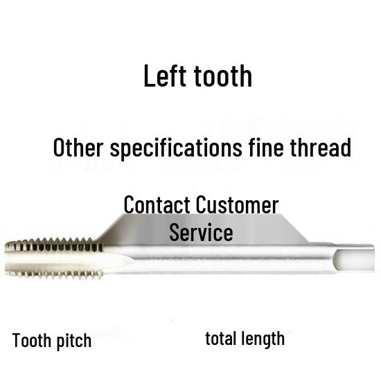 Extended Shank Fine Thread Tap for Hand and Machine Use, Non-standard Sizes M4-M24
