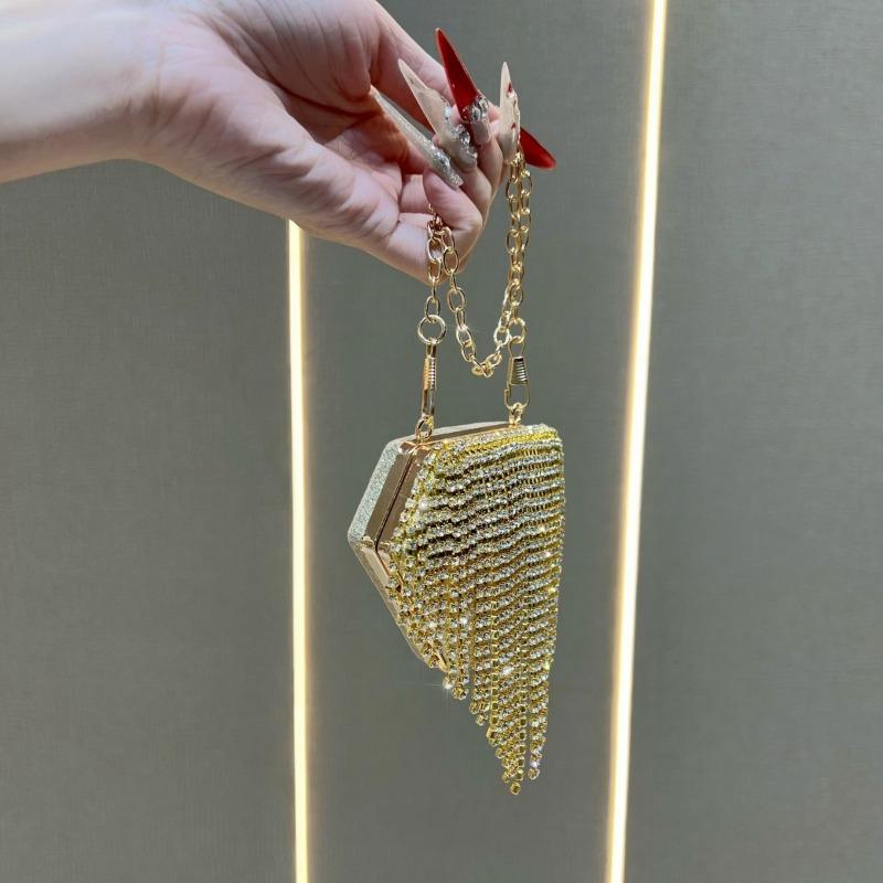 Mini Purse with Red Ribbon for Ladies, Stylish and Versatile, with Diamond Accessories Bag