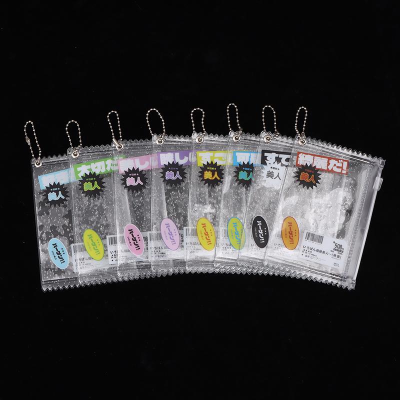 1Pc 3Inch Transparent Candy Bag Kpop Card Sleeves With Zipper Pvc Photocard Holder Props Badge Card Films Game Cards Protector