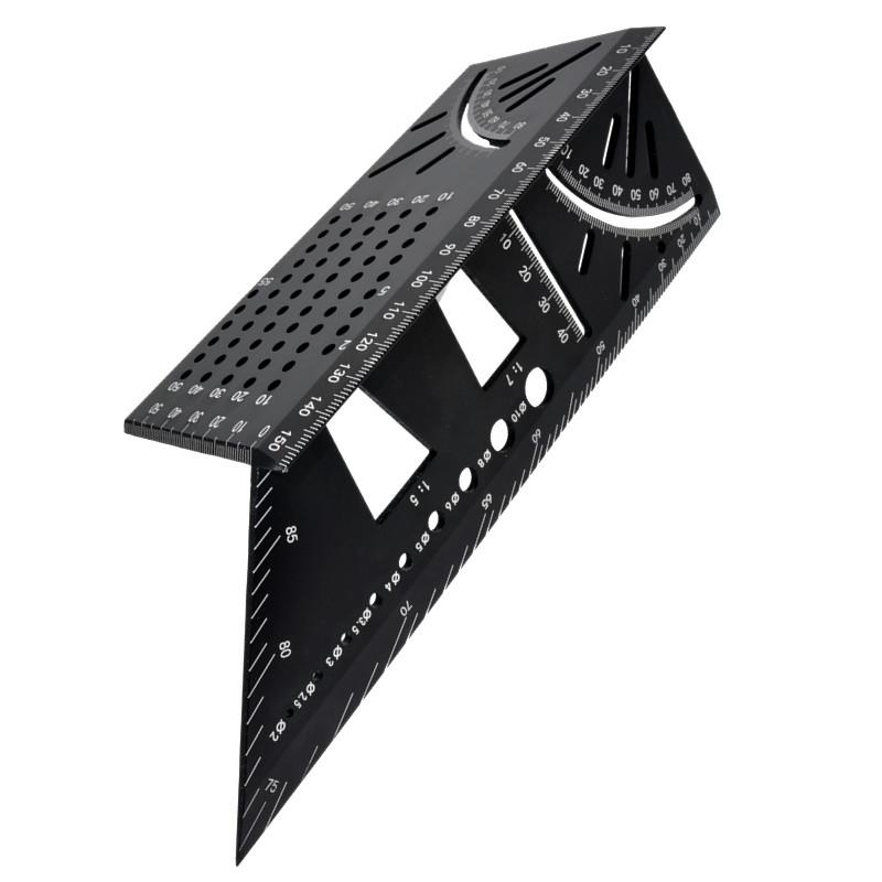 

Премиальная алюминиевая сплавная столярная квадратная линейка - 3D шаблон для измерения угла торцевого соединения - 45/90 градусов столярный разметочный инструмент