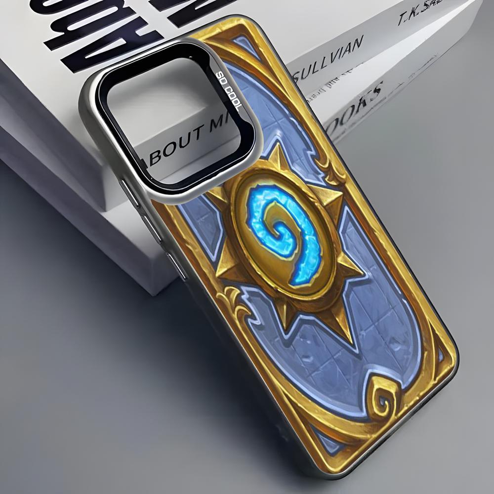 

Game Card H-HearthStone Phone Case For iPhone 16 15 14 13 12 11 Pro Max Grey Black Matte Laser Metallic Aurora Funda iPhone15promax